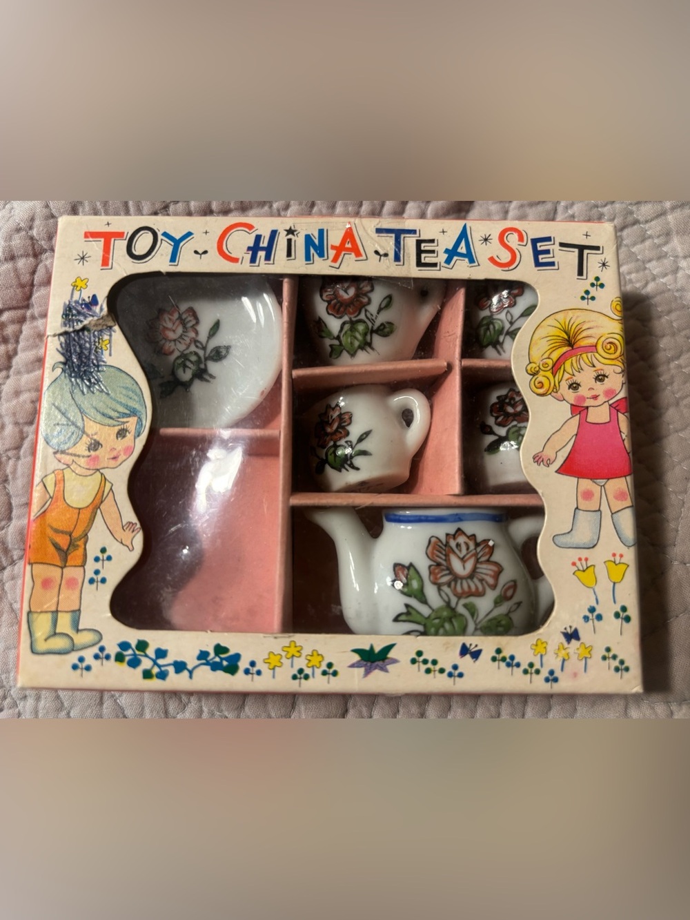 Vintage Tiny Tea Set-1 Plate Missing